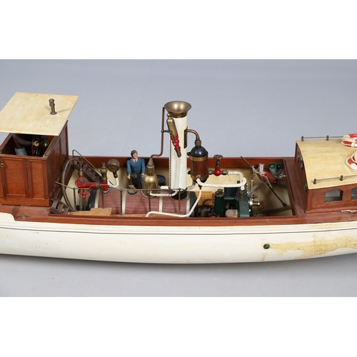 LARGE MODEL STEAM BOAT - 'MIRANDA'. A large steam driven model Steam ...
