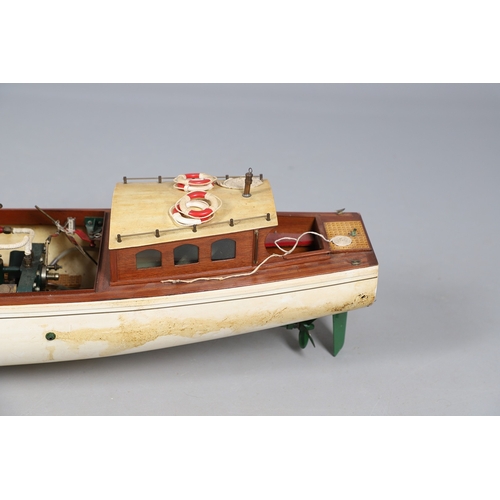 LARGE MODEL STEAM BOAT - 'MIRANDA'. A large steam driven model Steam ...