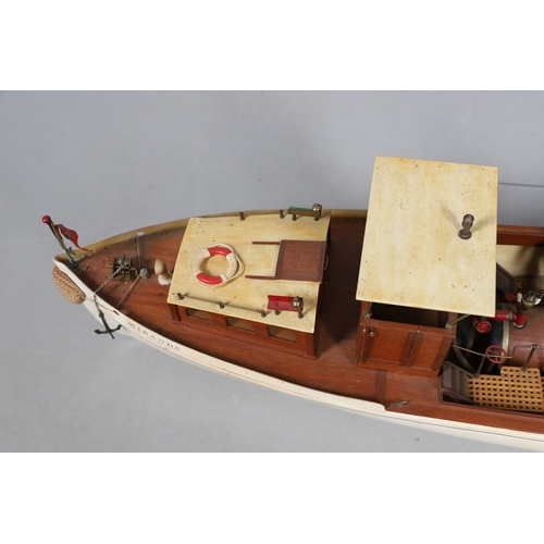 LARGE MODEL STEAM BOAT - 'MIRANDA'. A large steam driven model Steam ...