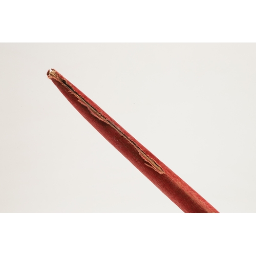 107 - A 19TH CENTURY INDIAN KNIFE WITH OPEN HANDLE. The 23 cm serpentine blade with a pointed tip and doub... 