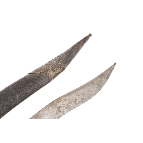 115 - A PERSIAN ZIRAH BOUK ARMOUR PIERCING DAGGER. The dagger having a 20 cm curved blade with reinforced ... 