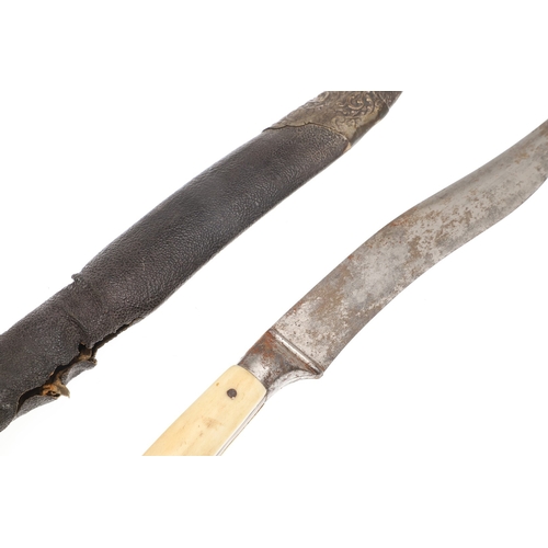 115 - A PERSIAN ZIRAH BOUK ARMOUR PIERCING DAGGER. The dagger having a 20 cm curved blade with reinforced ... 