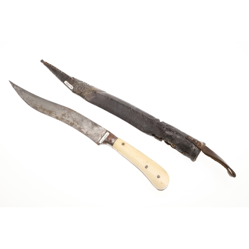 115 - A PERSIAN ZIRAH BOUK ARMOUR PIERCING DAGGER. The dagger having a 20 cm curved blade with reinforced ... 