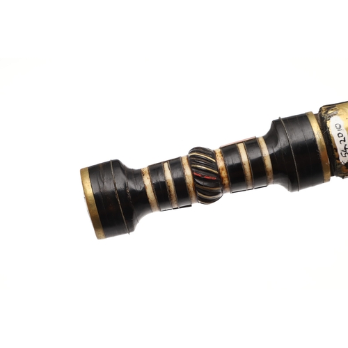 120 - A SYRIAN OR JORDANIAN DAGGER WITH DECORATIVE HILT. The 13.5 cm curved blade sharpened to both edges,... 