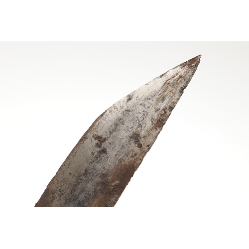 158 - A NORTH AFRICAN KNIFE AND SCABBARD. The 15.5 cm straight blade with pointed tip and sharpened edge. ... 