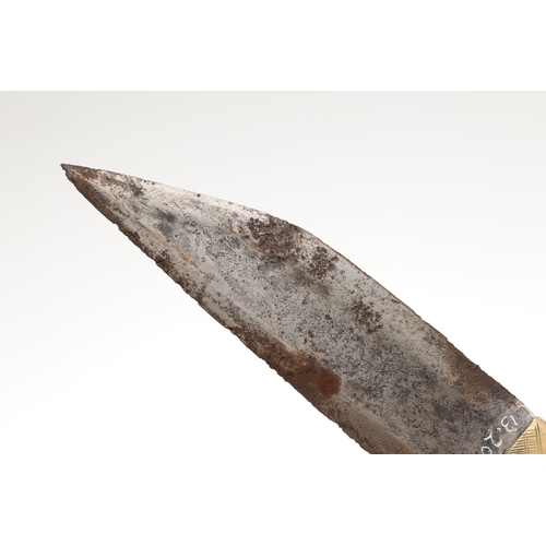 158 - A NORTH AFRICAN KNIFE AND SCABBARD. The 15.5 cm straight blade with pointed tip and sharpened edge. ... 