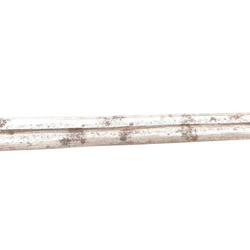 160 - A TAKOUBA SWORD AND SCABBARD OF THE TUAREG PEOPLE. The 79 cm straight tapering blade with rounded po... 