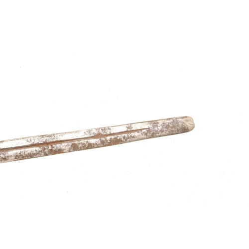 160 - A TAKOUBA SWORD AND SCABBARD OF THE TUAREG PEOPLE. The 79 cm straight tapering blade with rounded po... 