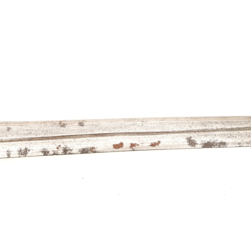 160 - A TAKOUBA SWORD AND SCABBARD OF THE TUAREG PEOPLE. The 79 cm straight tapering blade with rounded po... 