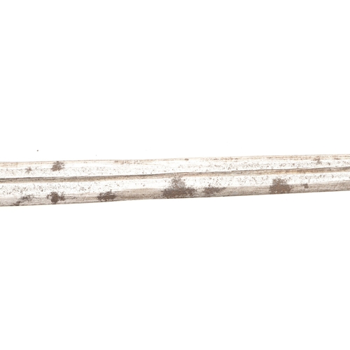 160 - A TAKOUBA SWORD AND SCABBARD OF THE TUAREG PEOPLE. The 79 cm straight tapering blade with rounded po... 