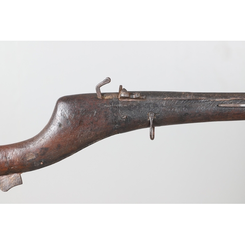 4 - AN AFGHANISTAN JEZAIL MATCHLOCK LONG GUN. The 135 cm tapering barrel, slightly flared at the muzzle ... 