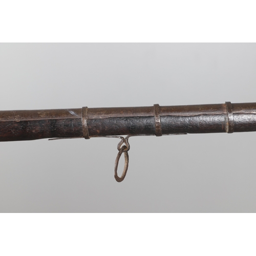 4 - AN AFGHANISTAN JEZAIL MATCHLOCK LONG GUN. The 135 cm tapering barrel, slightly flared at the muzzle ... 