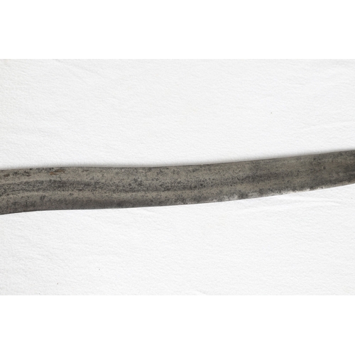 40 - A PHILIPPINES KRIS SUNDANG AND SCABBARD. The 53 cm blade with six or seven faint curves and a centra... 