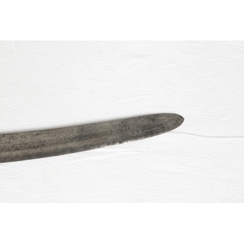 40 - A PHILIPPINES KRIS SUNDANG AND SCABBARD. The 53 cm blade with six or seven faint curves and a centra... 