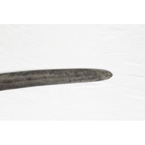 40 - A PHILIPPINES KRIS SUNDANG AND SCABBARD. The 53 cm blade with six or seven faint curves and a centra... 