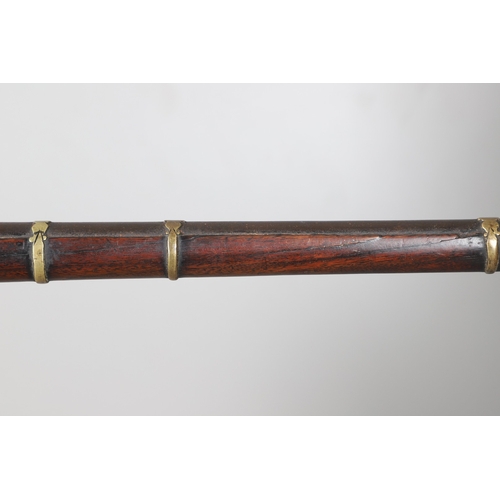 6 - A MATCHLOCK MUSKET, TORADAR INDIA. The 125 cm tapering barrel with deep brown patination, approximat... 