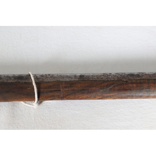 7 - AN INDIAN MATCHLOCK LONG GUN. The 105 cm long barrel, tapering towards the slightly flared muzzle. F... 