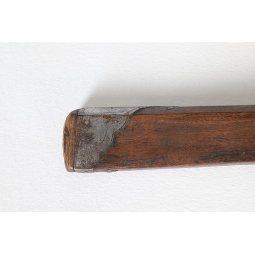 7 - AN INDIAN MATCHLOCK LONG GUN. The 105 cm long barrel, tapering towards the slightly flared muzzle. F... 
