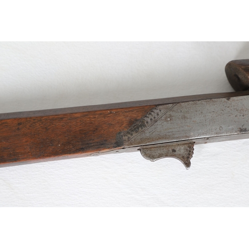 7 - AN INDIAN MATCHLOCK LONG GUN. The 105 cm long barrel, tapering towards the slightly flared muzzle. F... 
