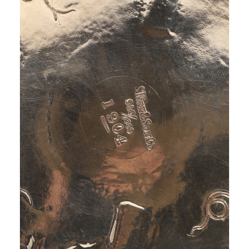 102 - AN EARLY 20TH CENTURY AMERICAN STERLING SILVER GRAPE VINE HANGER BY S.KIRK & SON CO. The base of sha... 