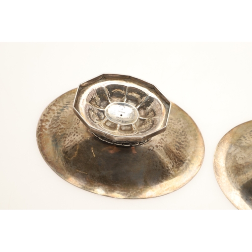 103 - A PAIR OF GEORG JENSEN DANISH STERLING SILVER BON BON DISHES. Model number 42B, the shallow oval bow... 