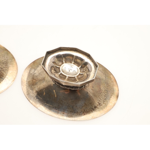 103 - A PAIR OF GEORG JENSEN DANISH STERLING SILVER BON BON DISHES. Model number 42B, the shallow oval bow... 