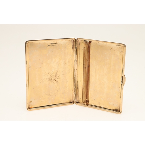 109 - A GEORGE VI 9 CARAT GOLD CIGARETTE BOX. Rectangular shape with engine turned decoration Birmingham 1... 