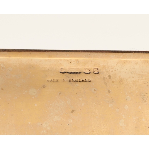 109 - A GEORGE VI 9 CARAT GOLD CIGARETTE BOX. Rectangular shape with engine turned decoration Birmingham 1... 