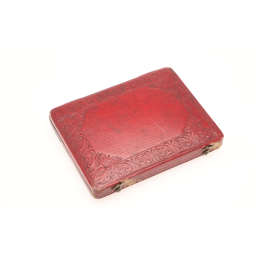 114 - CHARLES FOOT TAYLER. Miniature portrait of a lady wearing red dress with white collar and bow, her h... 