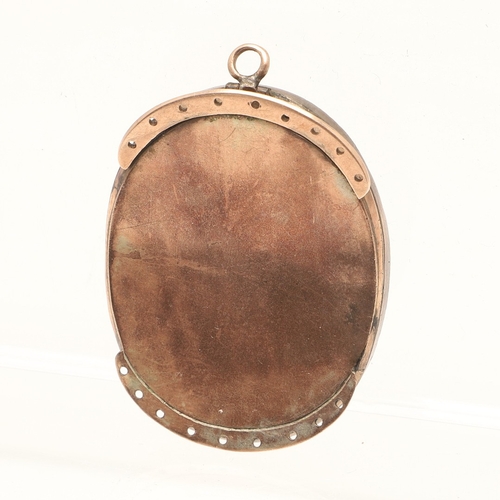 118 - ENGLISH SCHOOL C. 1810. Miniature portrait of a young cleric on ivory, 3.75cm x 3cm. In gold bracele... 