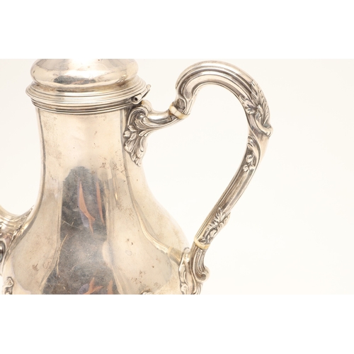 94 - A 19TH CENTURY FRENCH SILVER TEA POT, COFFEE POT AND LIDDED SERVING DISH. The teapot and coffee pot ... 