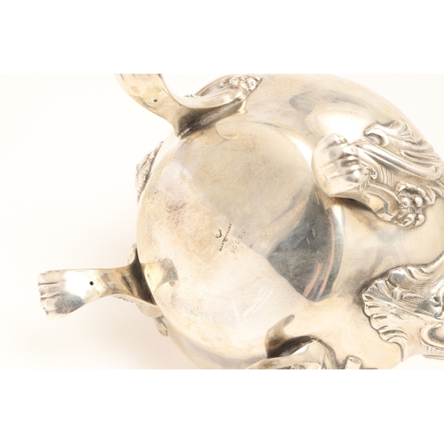 94 - A 19TH CENTURY FRENCH SILVER TEA POT, COFFEE POT AND LIDDED SERVING DISH. The teapot and coffee pot ... 