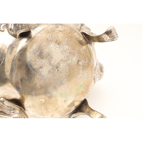 94 - A 19TH CENTURY FRENCH SILVER TEA POT, COFFEE POT AND LIDDED SERVING DISH. The teapot and coffee pot ... 