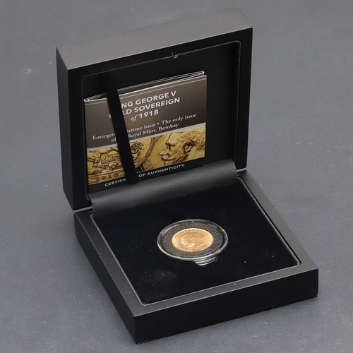 A GEORGE V SOVEREIGN, 1918. A George V Sovereign, bare head l. reverse ...