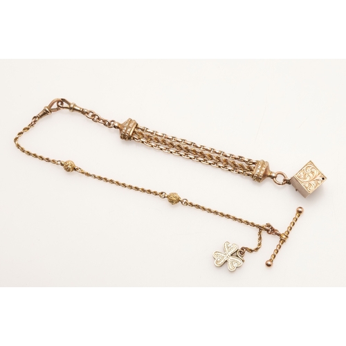 169 - A 14CT GOLD FOB WATCH. the open faced pocket watch with white enamel dial, black Roman numerals and ... 