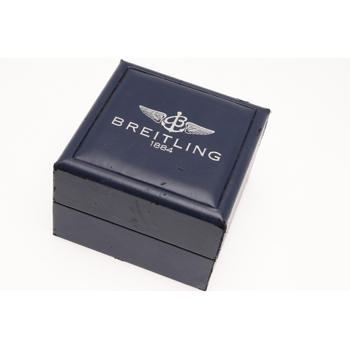 183 - A GENTLEMAN'S STAINLESS STEEL CHRONOSPACE WRISTWATCH BY BREITLING. the circular blue dial signed Bre... 