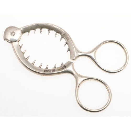 27 - AN EDWARDIAN SILVER EGG CUTTER. Hallmarked (Makers Mark incomplete), Birmingham, 1903. Length 10.5cm... 