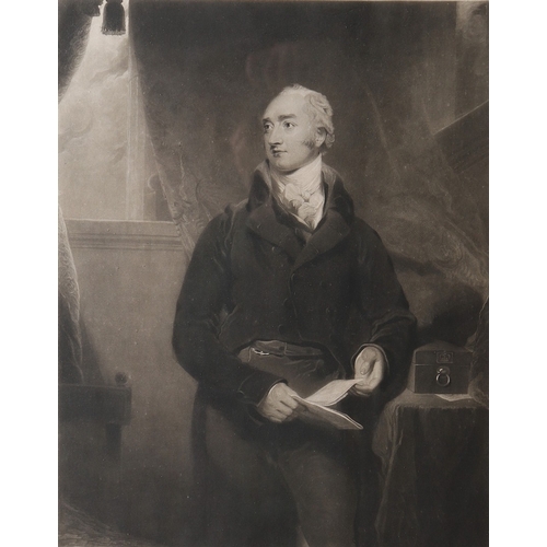 333 - JOHN JONES AFTER SIR JOSHUA REYNOLDS (1723-1792). 'THE HONOURABLE THOMAS ERSKINE'. Inscribed and pub... 