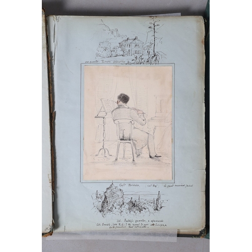 334 - A NINETEENTH CENTURY SCRAP BOOK AND LOOSE PRINTS. To include various figurative subjects including C... 