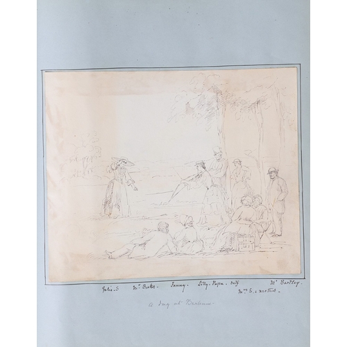 334 - A NINETEENTH CENTURY SCRAP BOOK AND LOOSE PRINTS. To include various figurative subjects including C... 