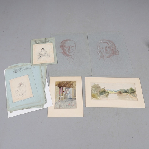 334 - A NINETEENTH CENTURY SCRAP BOOK AND LOOSE PRINTS. To include various figurative subjects including C... 
