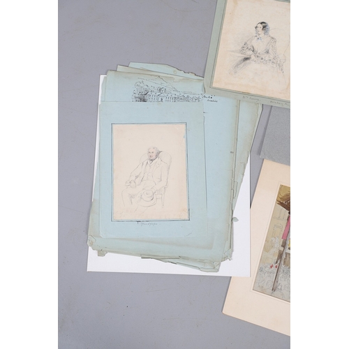 334 - A NINETEENTH CENTURY SCRAP BOOK AND LOOSE PRINTS. To include various figurative subjects including C... 