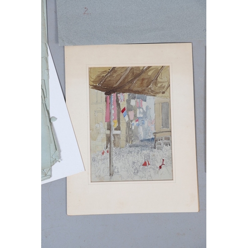 334 - A NINETEENTH CENTURY SCRAP BOOK AND LOOSE PRINTS. To include various figurative subjects including C... 