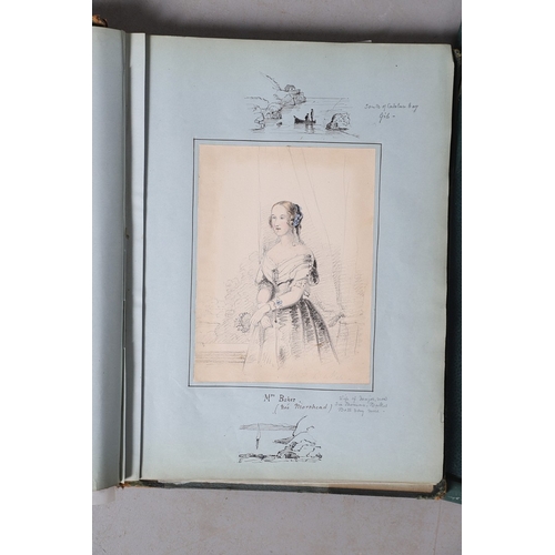 334 - A NINETEENTH CENTURY SCRAP BOOK AND LOOSE PRINTS. To include various figurative subjects including C... 