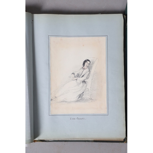 334 - A NINETEENTH CENTURY SCRAP BOOK AND LOOSE PRINTS. To include various figurative subjects including C... 