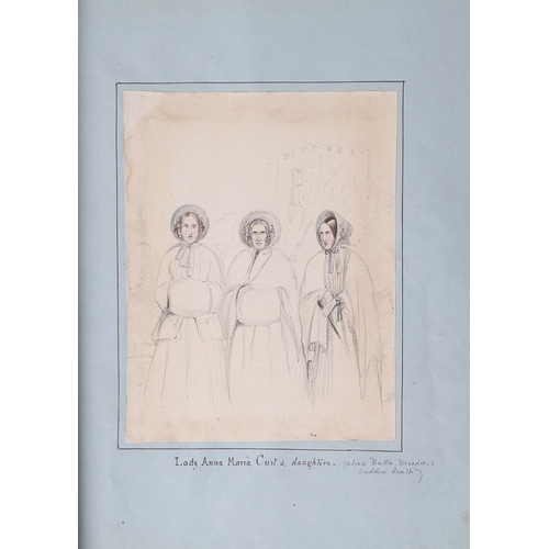 334 - A NINETEENTH CENTURY SCRAP BOOK AND LOOSE PRINTS. To include various figurative subjects including C... 