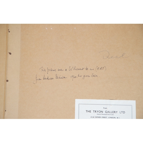 337 - BASIL EDE (1931-2016). TEAL. (d) Signed gouache on grey paper 
19.5cm x 26.5cm (43cm x 49cm includin... 