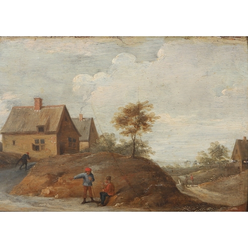 357 - CIRCLE OF DAVID TENIERS THE YOUNGER (1619-1690). COUNTRY LANDSCAPE WITH FIGURES CONVERSING. Country ... 