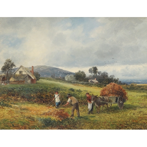 363 - DAVID BATES (1840-1921). ON THE AVON; FERN GATHERING ON WELLAND COMMON, NEAR MALVERN. a pair, both s... 