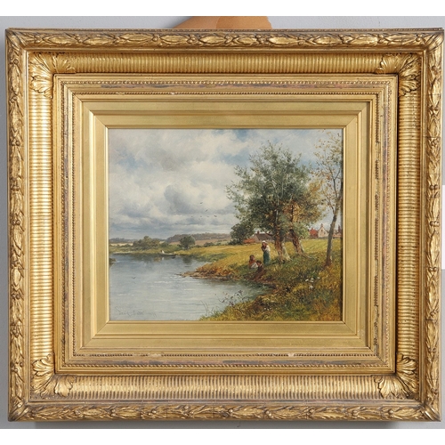 363 - DAVID BATES (1840-1921). ON THE AVON; FERN GATHERING ON WELLAND COMMON, NEAR MALVERN. a pair, both s... 